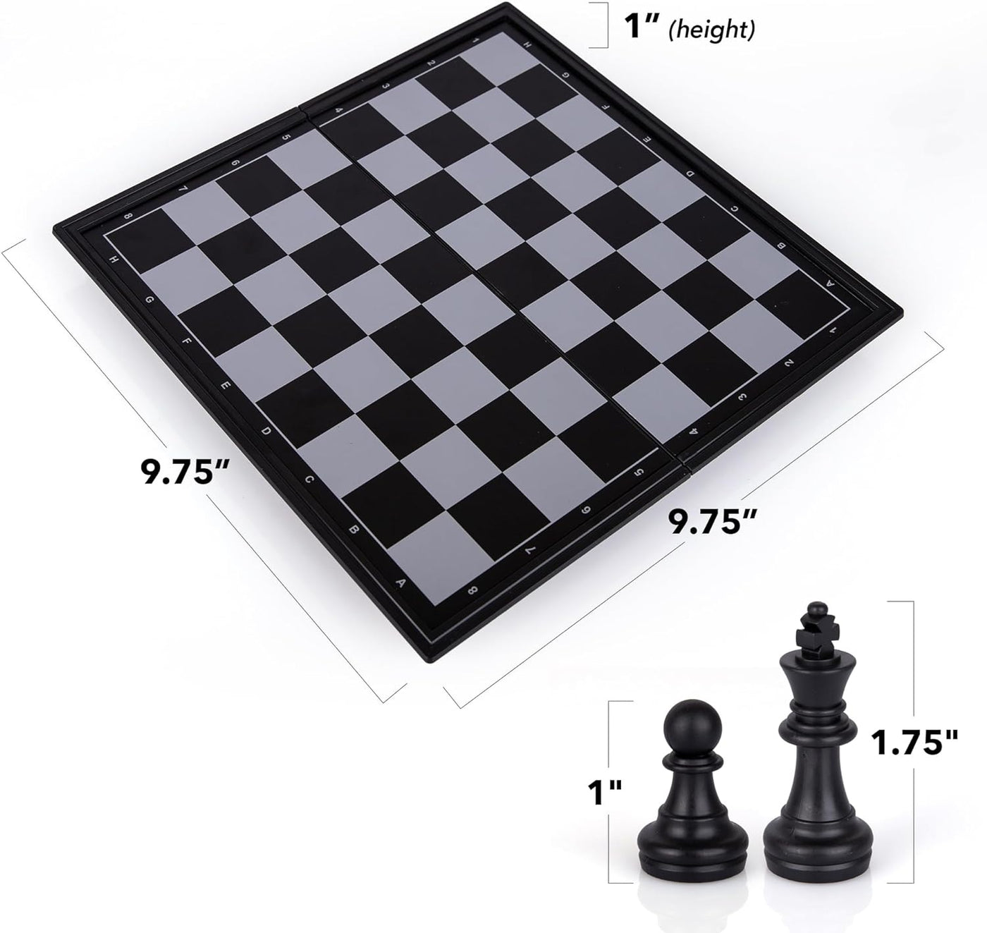 Magnetic Travel Chess Game, Foldable Portable Chess Board Game for Kids