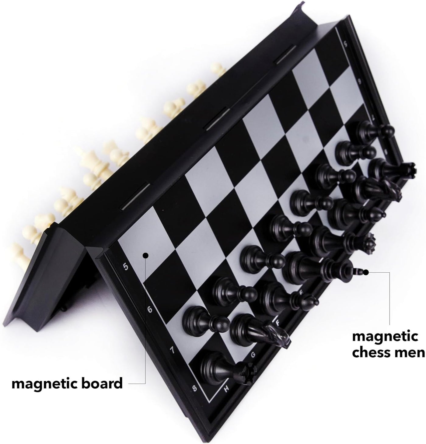 Magnetic Travel Chess Game, Foldable Portable Chess Board Game for Kids