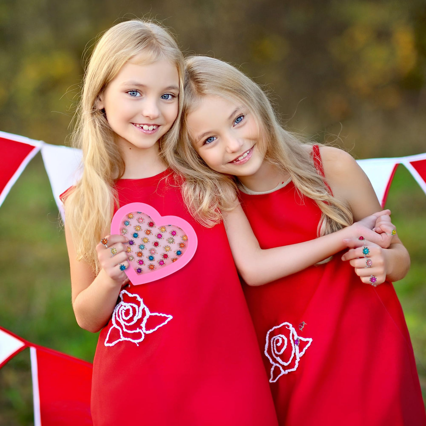 Little Girls Ring Set Set of 36 Rings for Girls Multi-Colored