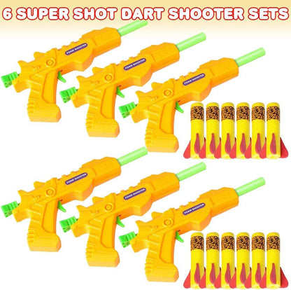 ArtCreativity Super Shot Dart Shooter, Set of 6, Each Set with 1 Blaster Gun and 6 Foam Darts, Cool Shooting Toys for Kids, Fun Toys for Outdoors, Indoors, Yard, Camping, Best Birthday Gift Idea