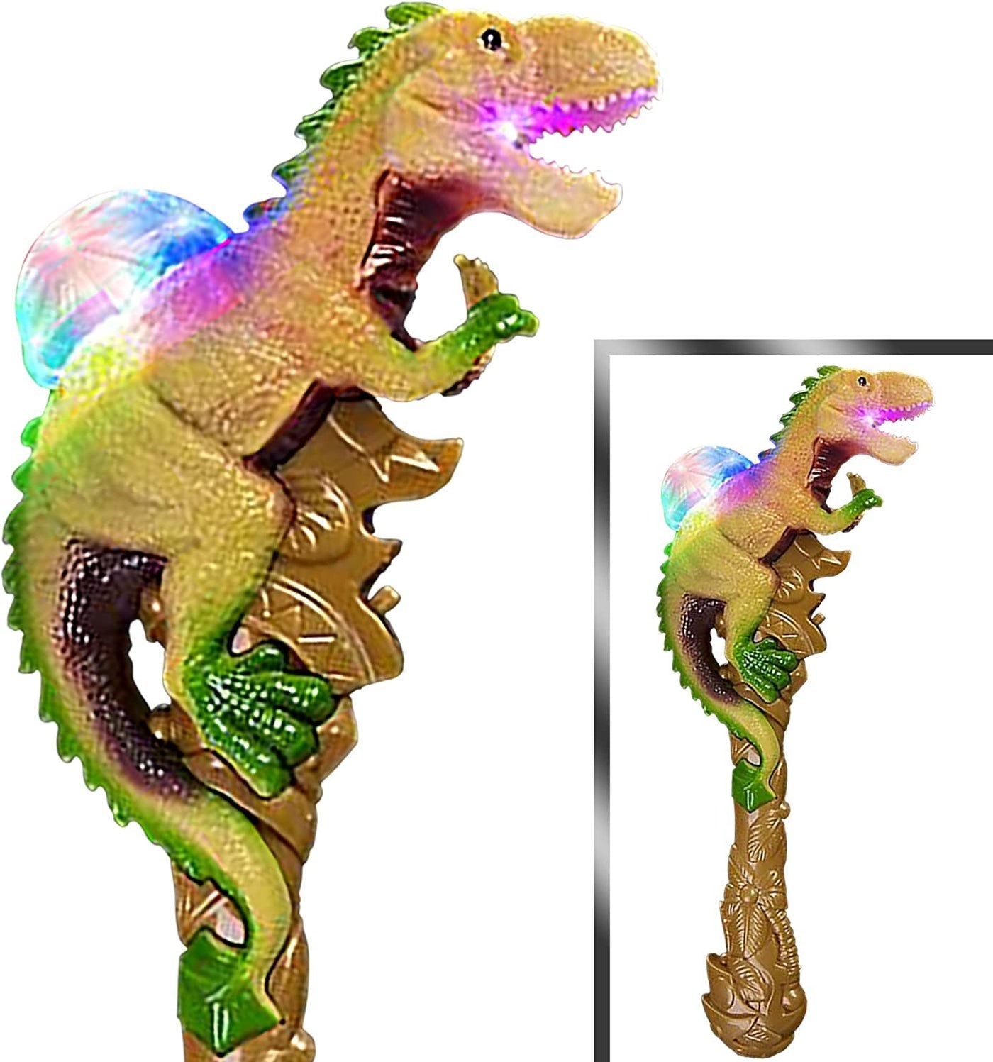 T-Rex LED Light Up Dinosaur Wand Growling Sound Effects, Light Up Wand for Kids, Light Up Toys for Toddlers, Light Up Party Favors for Kids, Easter Basket Stuffers, Toys for Kids Ages 3+