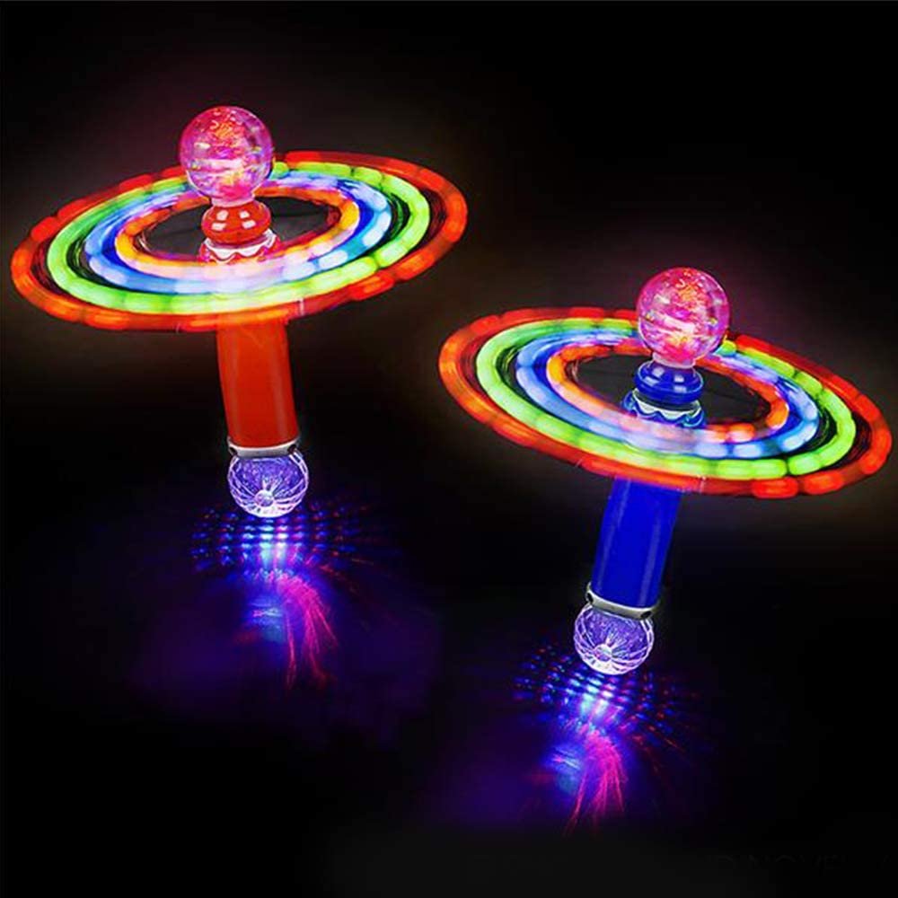 10" Double Ball Magic Spinning Wand, Flashing LED Wand for Kids with Batteries Included, Great Gift Idea for Boys and Girls, Fun Birthday Party Favor, Carnival Prize- Colors May Vary