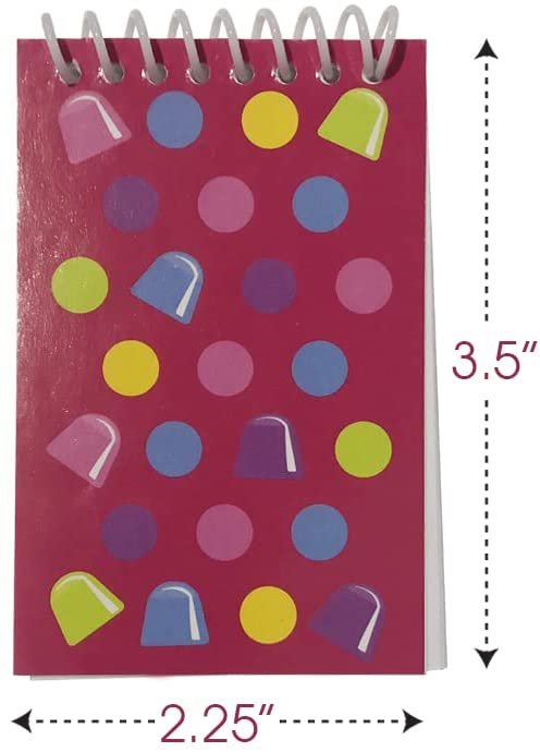 Mini Candy Notebooks, Set of 8, Fun Theme Spiral Notepads, Cute Stationery Supplies for School and Office, Candy-Themed Birthday Party Favors, Goodie Bag Fillers for Kids