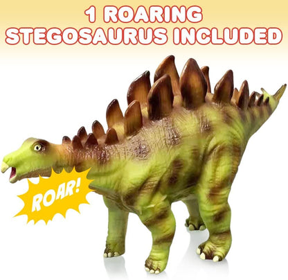 ArtCreativity Soft Stegosaurus Dinosaur Toy with Roaring Sounds, Large Soft Touch Dinosaur Toy with Sounds, Free Standing Dinosaur Toy for Kids, Great for Imaginative Play
