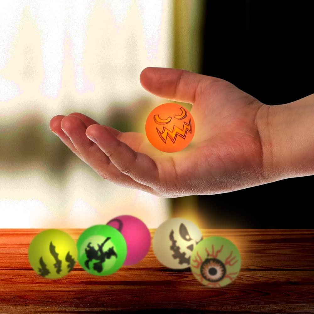 MGparty 90 PCS Halloween Glow in The Dark Bouncy Balls 18 Theme Designs Bouncing Balls for Kids Girls Boys Halloween Party Favors Supplies Trick or Treating Goodies Bag Gifts Fillers MGparty 90 PCS Halloween Glow in The Dark Bouncy Balls 18 Theme Designs Bouncing Balls for Kids Girls Boys Halloween Party Favors Supplies Trick or Treating Goodies Bag Gifts Fillers