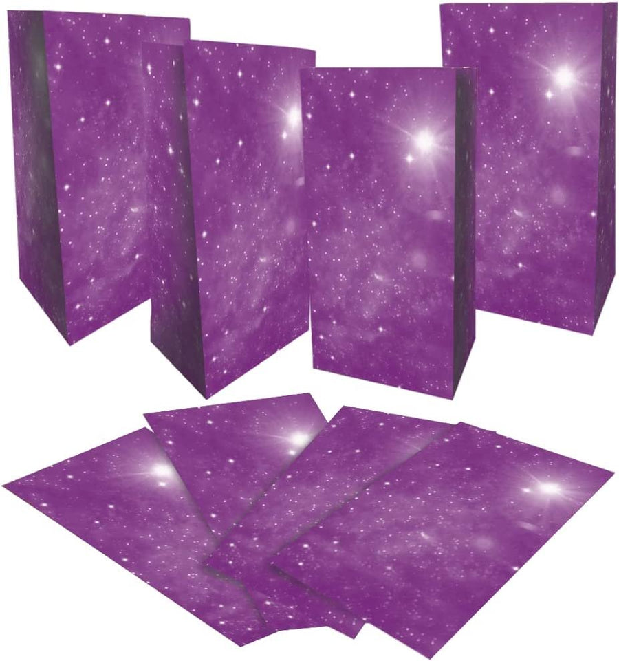 Galaxy Paper Bags - Pack of 12 - Outer Space Themed Gift Bags - Durable Treat Goodie Bags, Astronomy Party Supplies and Party Favors for Birthday, Baby Shower