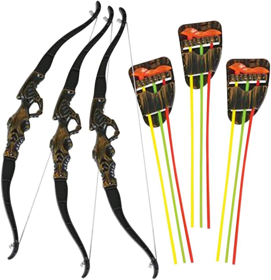 Bow and Arrow Toy Set for Kids - Pack of 6 - Each Set Includes 1 Bow, 3 Suction Cup Arrows, and Holster - Fun Outdoor Archery Toys and Games for Boys and Girls Ages 5+