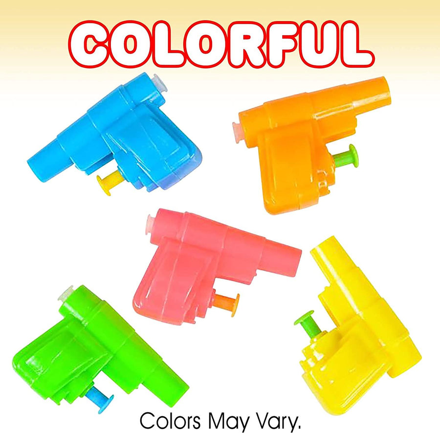 Colorful Mini Water Guns - Pack of 24 - Fun Assorted Neon Colors - Great Pool and Beach Party Favor - Amazing Gift Idea for Boys and Girls Ages 3+