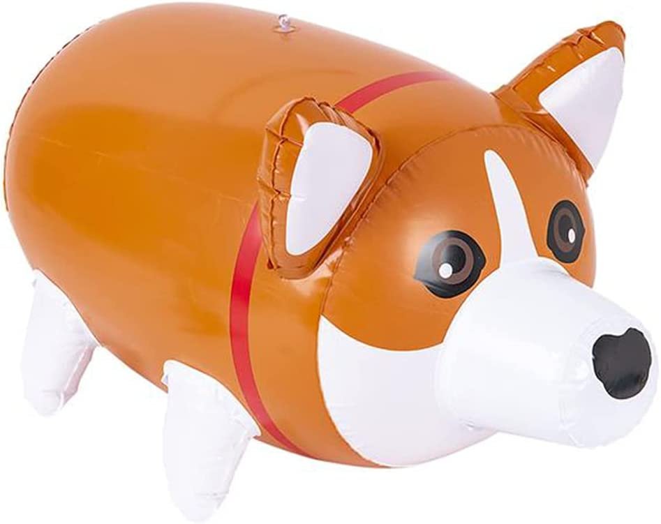 ArtCreativity Corgi Inflate, Animal Party Decorations and Supplies, Blow-Up Dog Inflate for Animal Birthday Party Favors, Pool Party Float, and Game Prize for Kids