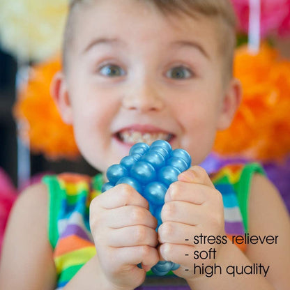 ArtCreativity Mesh Squeeze Iridescent Balls for Kids, Set of 4, Squeeze Toys in Assorted Colors for Anxiety Relief & ADHD - Birthday Party Favors, Goodie Bag Fillers, Treasure Box Prizes for Classroom