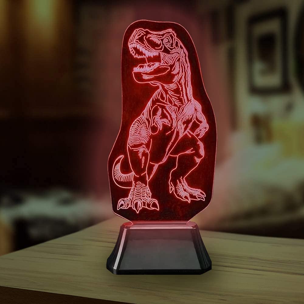 ArtCreativity 3D Laser T-Rex Light, 1PC, Dinosaur Lamp for Kids, Cool Nightlight for Boys and Girls, Multiple Light Modes, USB or Battery Powered Kids’ Bedside Lamp, Dinosaur Gift Idea