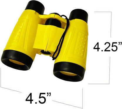 Kids Binoculars with Neck String, Set of 12 Kidnoculars in Assorted Colors, Real Binoculars for Bird Watching, Gifts for Outdoorsy Kids, Camping Party Favors for Toddler, Boys, Girls