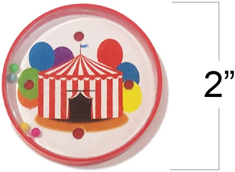 Carnival Circus Theme Pill Puzzles, Set of 12, Balance Ball Puzzles in Assorted Designs, Great as Birthday Party Favors, Carnival Prizes for Kids, Goodie Bag Fillers, & Stocking Stuffers