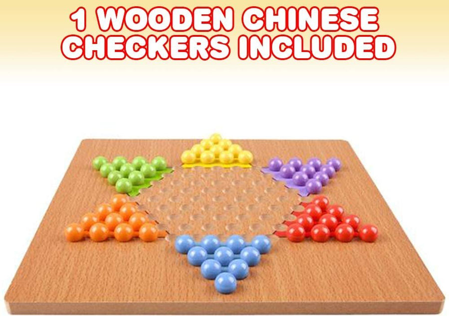 Gamie Wooden Chinese Checkers, Classic Board Game for Kids and Adults, Includes Wood Game Board and 60 Colored Pieces, Family Board Games for Game Night, Parties, and Kids’ Development