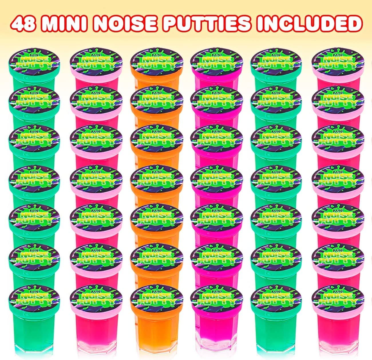 Mini Glitter Putty - (Bulk Pack of 48) Mini Slime for Kids Party