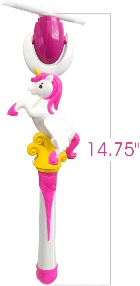 ArtCreativity Light Up Unicorn Spinning Wand, Cute Princess Spin Wand with Batteries Included, Fun Pretend Play Prop, Best Birthday Gift, Party Favor for Boys and Girls