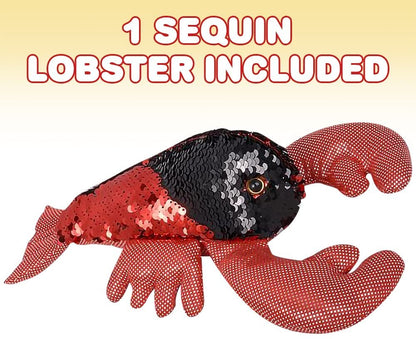 ArtCreativity Flip Sequin Lobster Plush Toy, 1 PC, Soft Stuffed Lobster with Color Changing Sequins, Cute Home and Nursery Animal Decorations, Calming Fidget Toy for Girls and Boys, 11.5 Inches