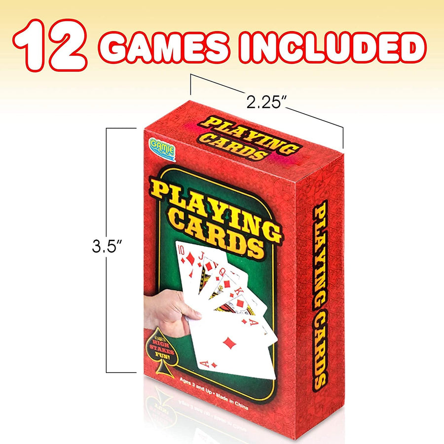 Gamie Red and Blue Decks of Playing Cards - Pack of 12 - Each Pack Includes a Printed Box - Fun Poker Night and Party Favors - Great School and Carnival Prizes for Adults and Kids Ages 3+