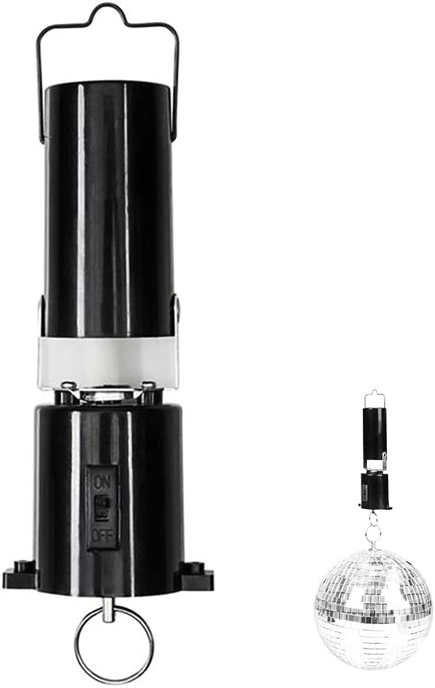 Disco Ball Motor with Switch, Battery Powered Spinning Mirror Ball Motor For Hanging Disco Balls, Easy to Hang, Spins Smoothly, Great for Parties & Events, (Mirror Ball Not Included)