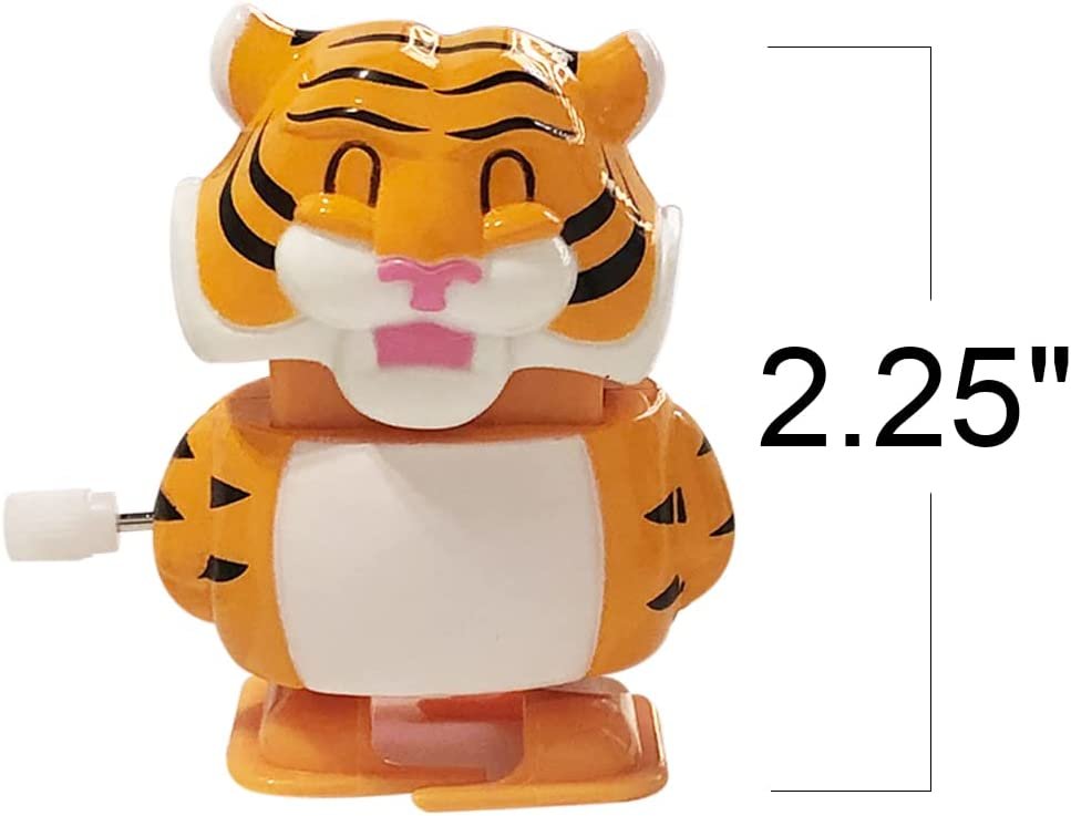 Wind Up Animal Toys for Kids, Set of 4, Walking Wind Up Toys with Elephant, Tiger, Lion, and Monkey Design, Safari Party Favors and Zoo Party Supplies, Safari Goodie Bag Fillers for Kids