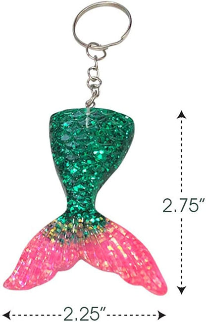 ArtCreativity Mermaid Tail Keychains, Pack of 8, Mermaid Party Favors, Birthday Party Supplies, Goodie Bag Fillers, Prize for Boys and Girls