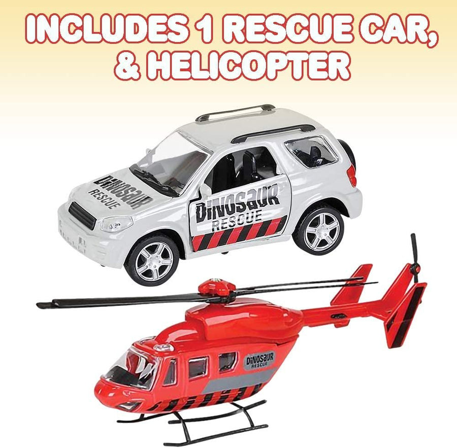 ArtCreativity SUV Toy Car with Trailer and Helicopter Playset for Kids, Interactive Dinosaur Play Set with Detachable Helicopter & Opening Doors on 4 x 4 Toy Truck, Best Birthday Gift for Boys & Girls