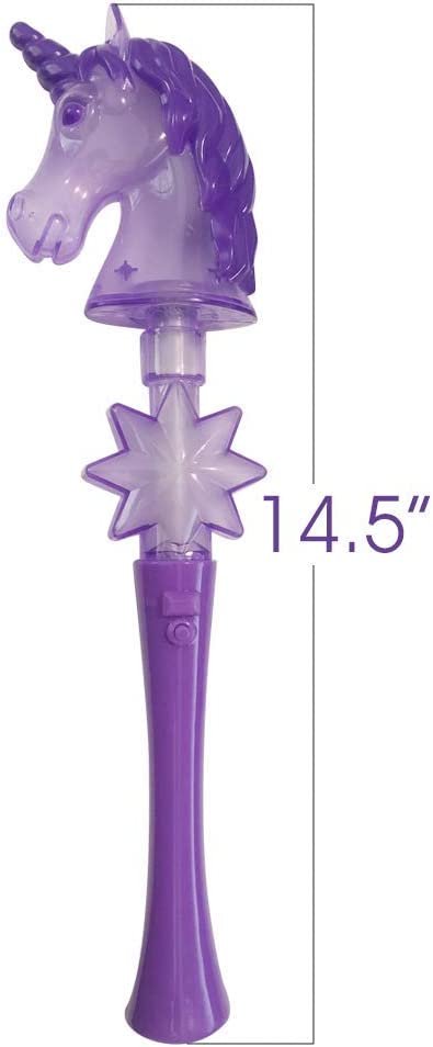 Light Up Unicorn Wand, 14.5" Cute Princess Wand with Flashing LED Effect and Magical Sounds, Batteries Included, Fun Pretend Play Prop, Best Birthday Gift, Party Favor for Kids