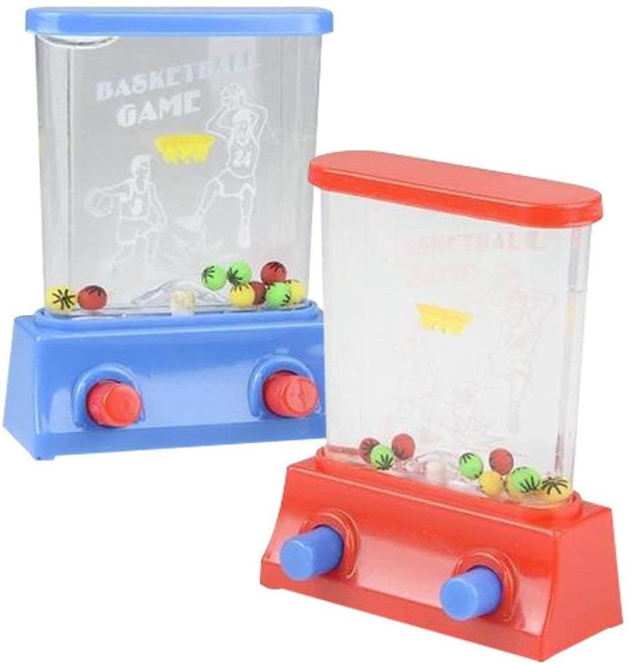 Handheld Water Games, Set of 4, Red and Blue, Water Ring Arcade Game for Kids, Goody Bag Fillers, Birthday Party Favors for Children, Road Trip Travel Toys for Boys and Girls