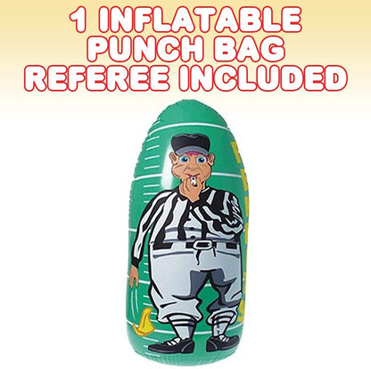 ArtCreativity Inflatable Punch Bag Referee, 1 Piece, Double-Sided Weighed Referee Inflatable with a Weighted Bottom, Football Party Decoration and Inflatable Punching Bag for Kids, 4 Feet Tall