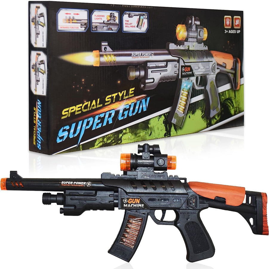 Elite Ops Toy Gun for Kids - Machine Gun Toy for Boys with Moving Bullets, Flashing Lights, and Sounds Kids Guns - Battery Operated Toy Gun for Kids 8,9,10,11,12, in Colorful Gift Box