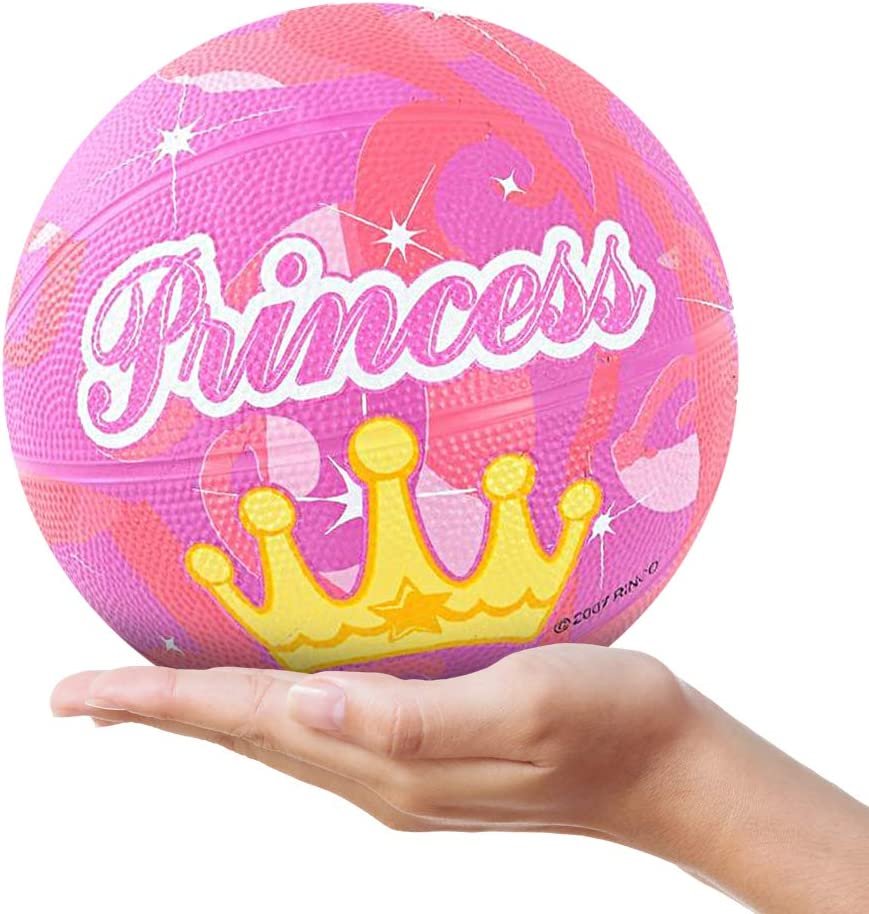 Mini Princess Basketball for Kids, Cute Princess Gift for Girls, Princess Birthday Party Favors, Goodie Bag Filler, Game Prize, Rubber Princess Ball - Sold Deflated