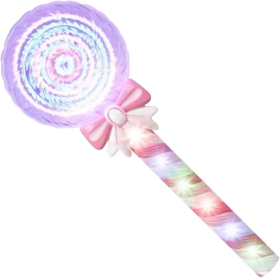 Light Up Spinning Lollipop Wand, 12" LED Princess Wand for Kids with Batteries Included, Great Gift Idea for Boys and Girls, Fun Pretend Play Prop, Carnival Prize