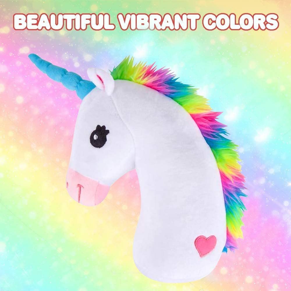 ArtCreativity 15 Inch Unicorn Head Magical Plush Pillow, Ultra Soft and Cuddly Rainbow Color Stuffed Pillow for Kids, Home Décor, Birthday Party Gift for Girls