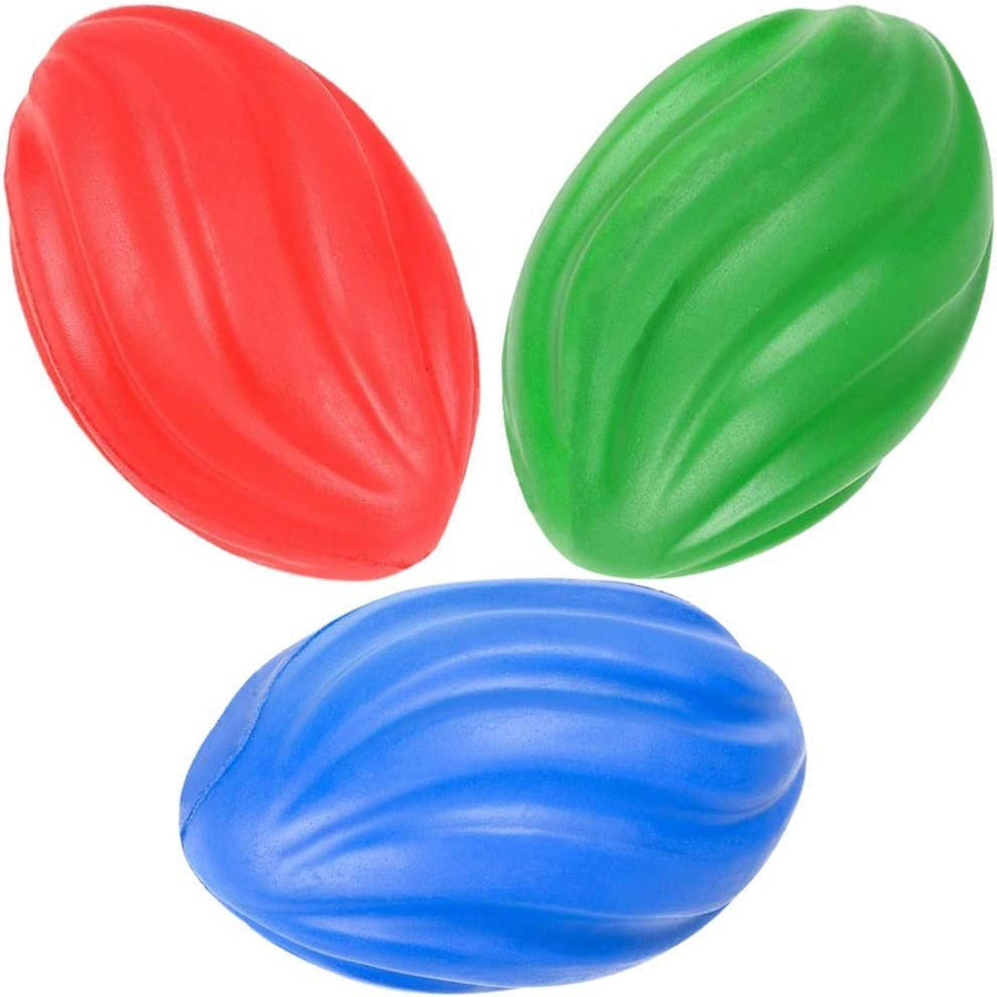 6.75" Spiral Footballs for Kids, Set of 3, Colorful Foam Sports Footballs for Outdoors, Indoors, Training, Beginners, Pool, Picnic, Camping, Beach, Fun Sports Party Favors for Boys Girls