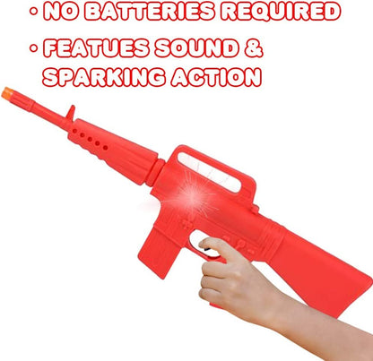 ArtCreativity Rifle Toy Gun for Boys and Girls, Set of 2, Pretend Play Toy Rifles with Sound and Sparking Action, No Batteries Needed, Kids’ Action Toys, Best Holiday and Birthday Gift, Red and Blue
