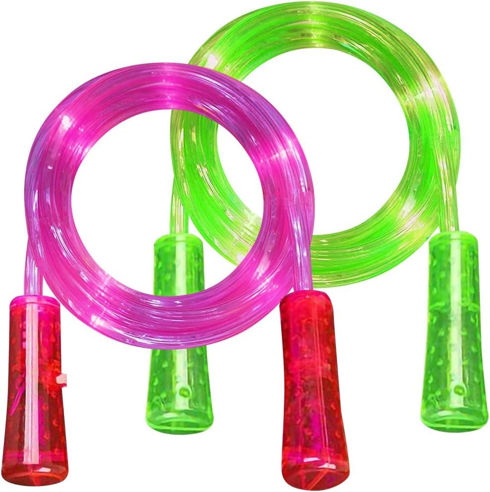 Light Up Jump Ropes for Kids, Set of 2, Skipping Ropes with Eye-Catchi ...