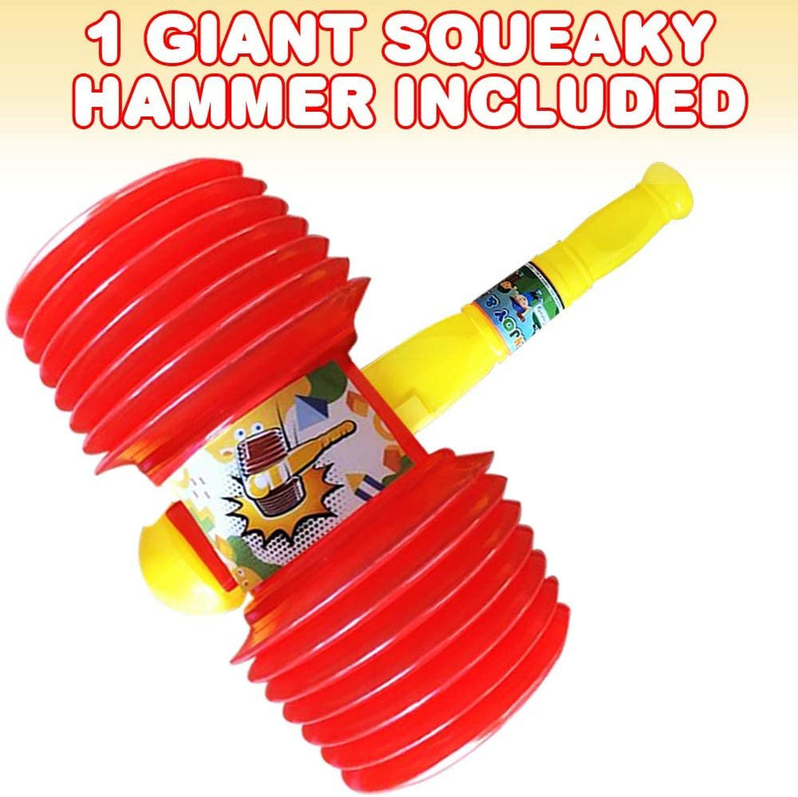 ArtCreativity Giant Squeaky Hammer, Jumbo 17 Inch Kids’ Squeaking Hammer Pounding Toy, Clown, Carnival, and Circus Birthday Party Favors, Best Gift for Boys and Girls Ages 3 Plus