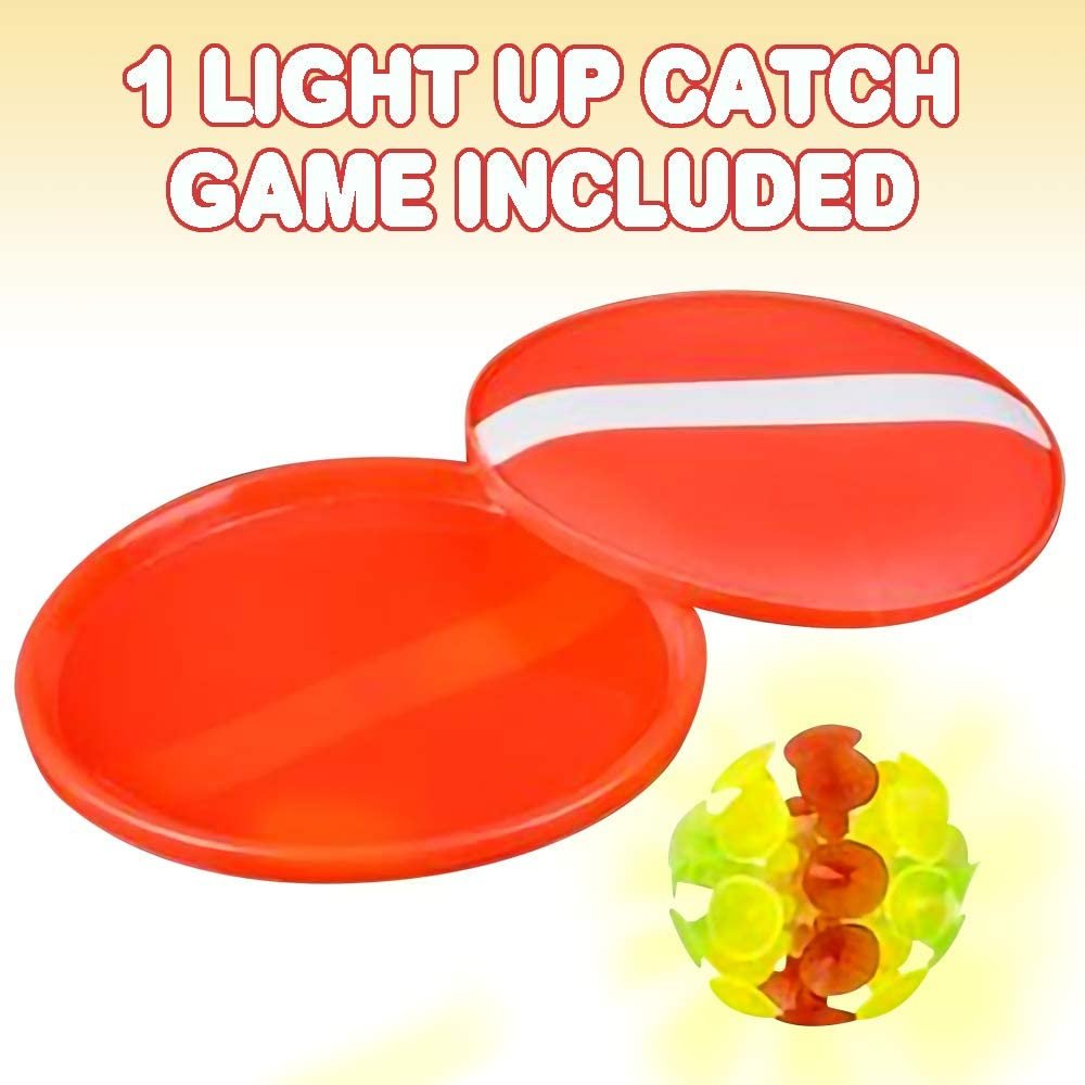 Light-Up Magic Catch Game for Kids, LED Tossing Game with 1 Flashing Ball and 2 Catching Disks, Fun Outdoor Light-Up Toys for Boys and Girls, Yard Game for Children and Adults
