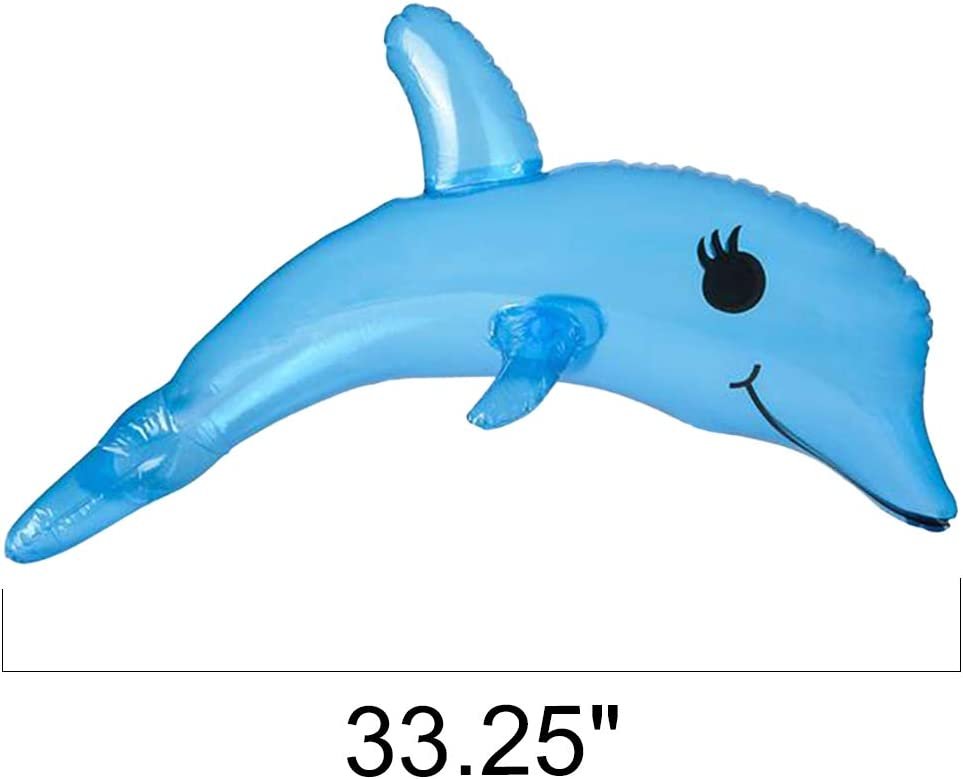 Dolphin Inflates, Set of 2, Inflatable Dolphin Decorations, Fun Bathtub Toys for Kids, Cool Beach Toys for Children, Swimming Pool Toys for Kids, Under-The-Sea Party Favors, 33"es