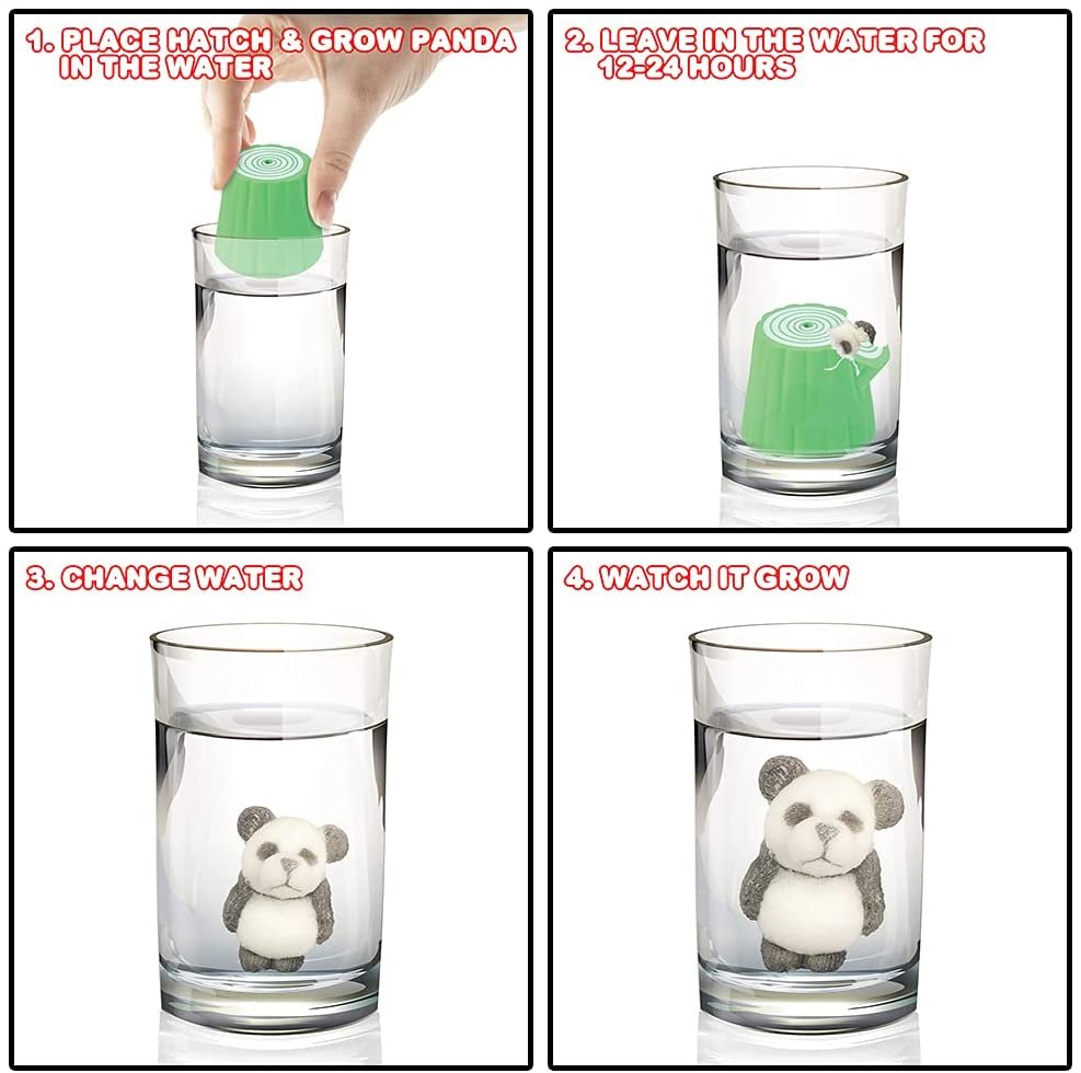 Growing Panda Toys, Set of 2, Hatching Panda Toys for Boys and Girls, Birthday Party Favors for Kids, Science Educational Toys for Children, Fun Water Bathtub Toys
