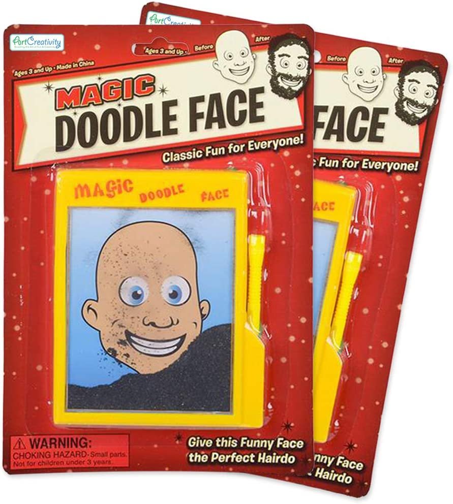 ArtCreativity Doodle Face Boards for Kids, Set of 2, Magnet Art Activity for Boys and Girls, Mess-Free Art Toys for Children, Unique Party Favors and Gifts, Create The Perfect Hairdo with Magnets