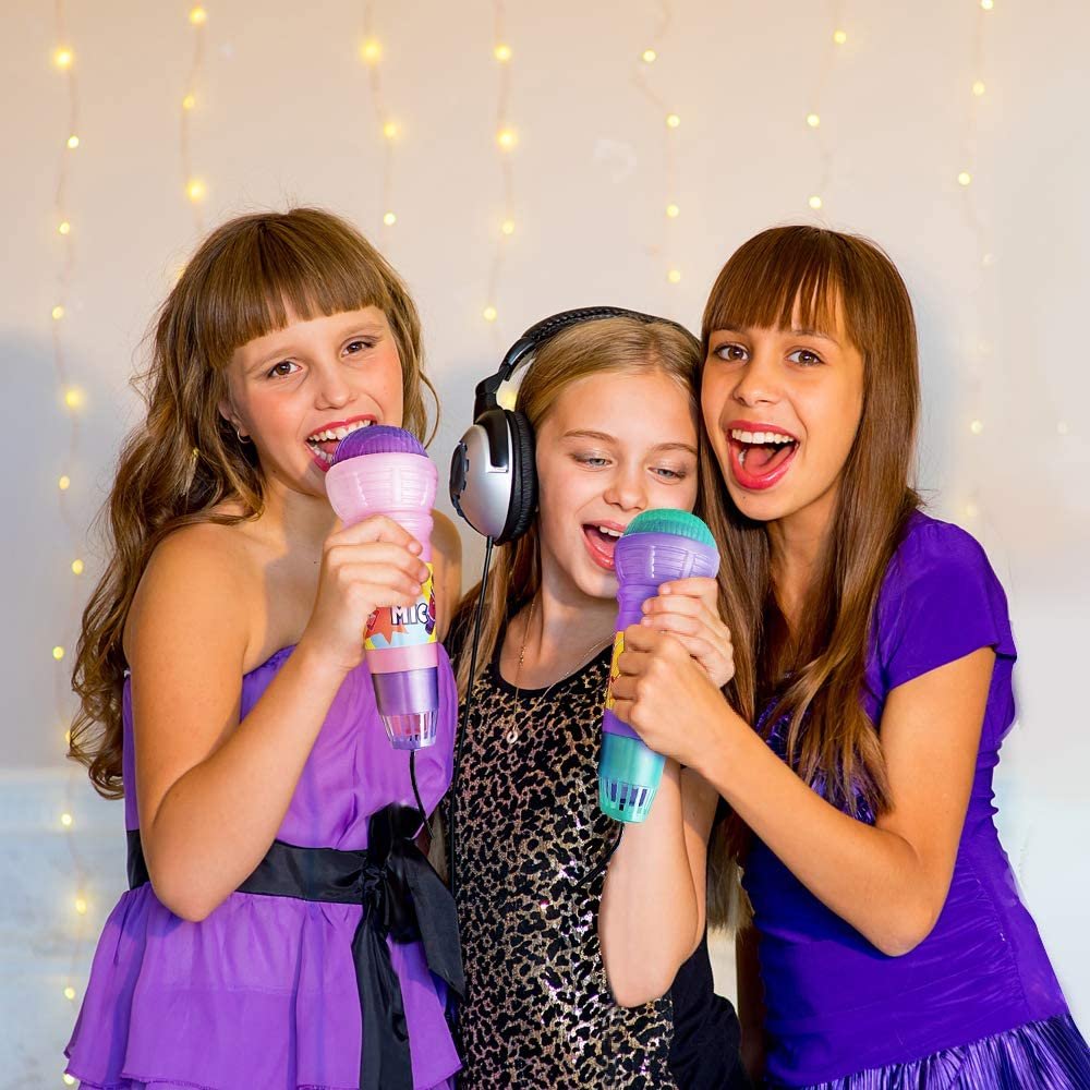 Echo Microphones for Kids, Set of 6, Wireless Karaoke Mics for Children with Echo Effect, Durable and Lightweight Music Toys, Fun Supplies for Birthday, Picnic, BBQ, or Party