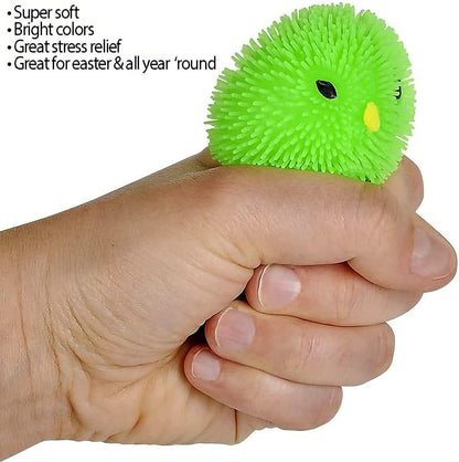 ArtCreativity 3 Inch Chicken Puffers, Pack of 12, Chick Surprise Toys for Filling Easter Eggs, Easter Party Favors, Egg Hunt Supplies, Stress Relief Toys for Kids, Assorted Neon Colors