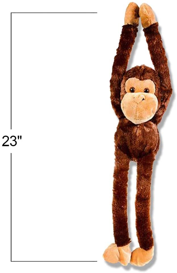 Stuffed monkey with store long arms and legs