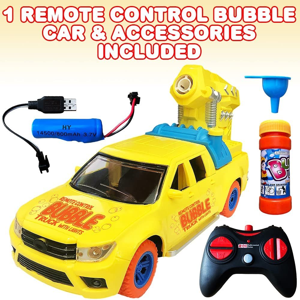 Remote Control Bubble Pickup Truck with Lights, Includes Rechargeable · Art  Creativity