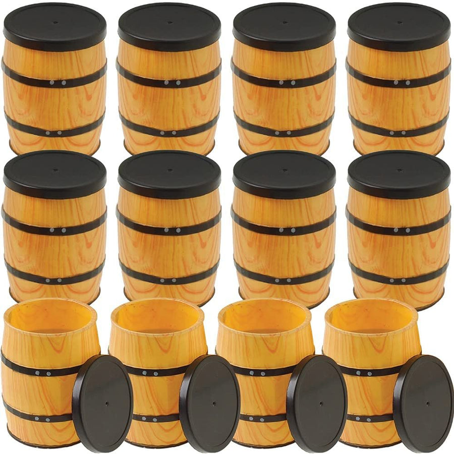 ArtCreativity Mini Barrel Containers, Set of 12, Unique Treat Holders with Removable Lids, Western Birthday Party Supplies and Decorations, Birthday Candy Containers for Kids, Western Party Favors