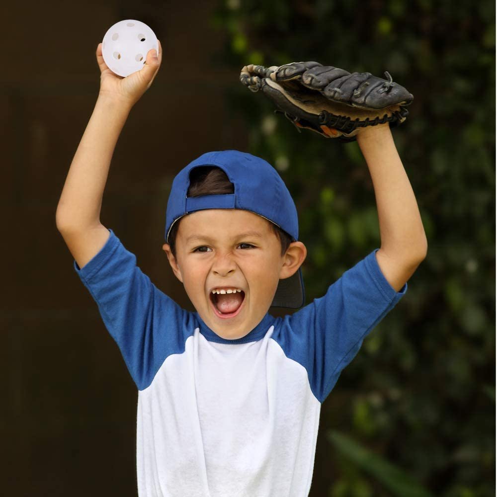 ArtCreativity Plastic Baseballs for Kids, Set of 6, Softball and Baseball Training Aids Equipment for Batting Practice, Fun Outdoor Backyard Game, Cool Baseball Party Favors for Boys and Girls