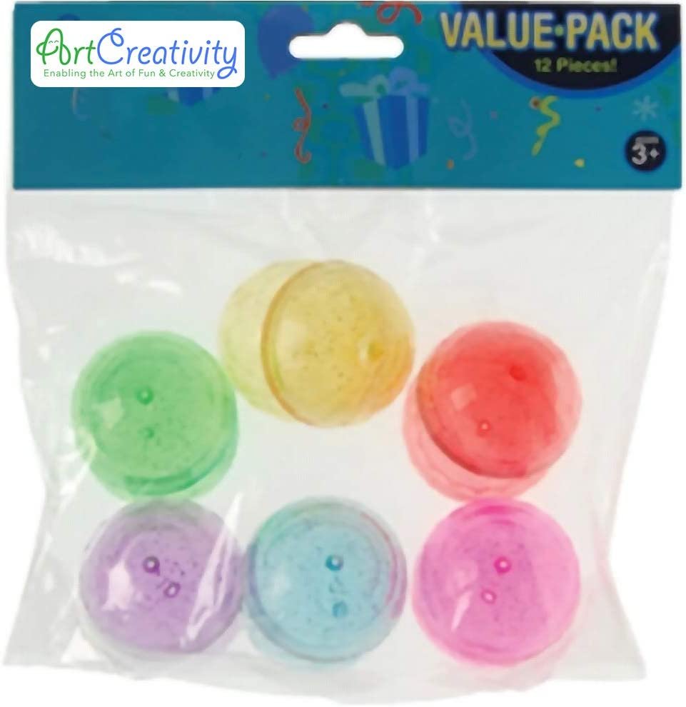 ArtCreativity Diamond Cut Poppers, Set of 12, Pop-Up Half Ball Toys in Assorted Colors, Old School Retro 90s Toys for Kids, Birthday Party Favors, Goodie Bag Fillers for Boys and Girls