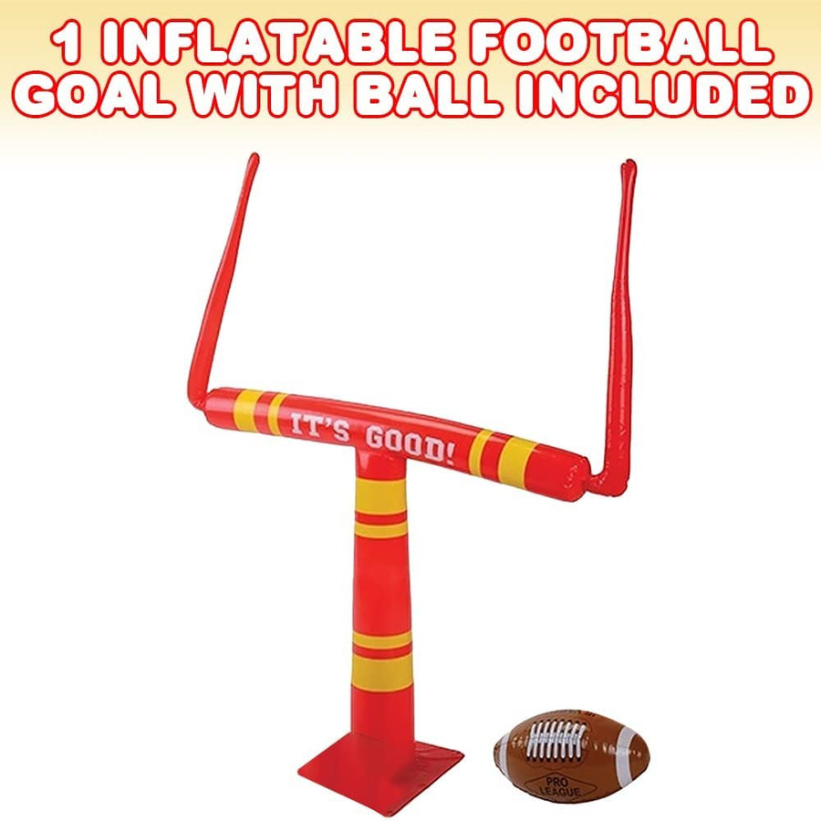 Inflatable Football Goal with Ball, Football Gifts for Boys and Girls, Weighted Bottom for Upright Positioning, Football Party Decorations, Football Toys for Practice and Outdoor Fun