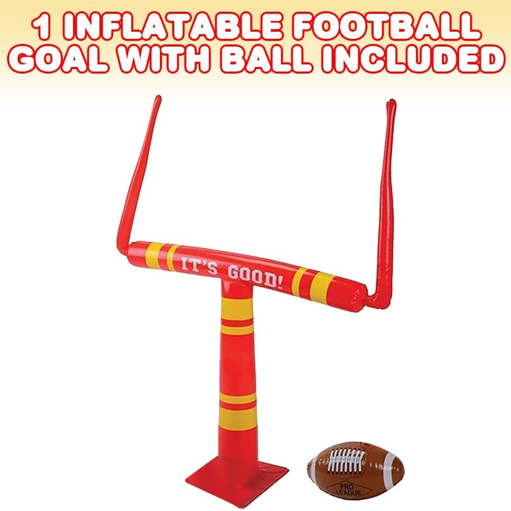 ArtCreativity Inflatable Football Goal with Ball, Football Gifts for Boys and Girls, Weighted Bottom for Upright Positioning, Football Party Decorations, Football Toys for Practice and Outdoor Fun